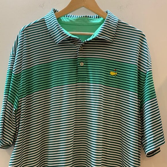 Masters Tech Golf Polo Shirt Green Stripes - Men's Size XXL - Picture 2 of 11